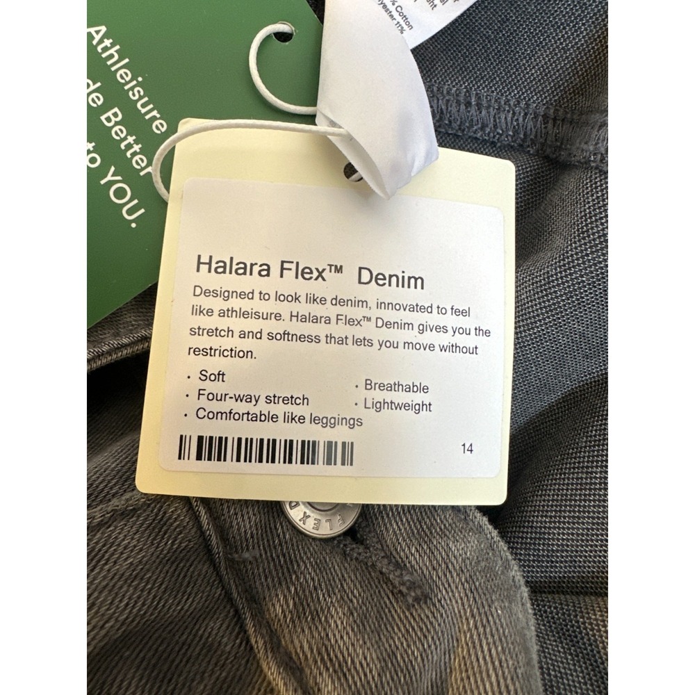 New Halara Flex Mid Rise Straight Leg Casual Jeans Pockets Gray Large Soft Denim - Picture 9 of 16